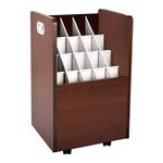 AdirOffice 20-Slot Mobile Roll File, 24.75"H x 15.25"W x 13.25"D, Mahogany (624-MA-KIT1)