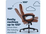 Serta Hannah I Ergonomic Bonded Leather Swivel Executive Chair, Cognac (43670H)