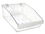 Azar 5.75" x 11.75" Pegboard 3-Compartment Large Deep Bin Tray, Clear, 2/Pack (556134-L-DIV-2PK)