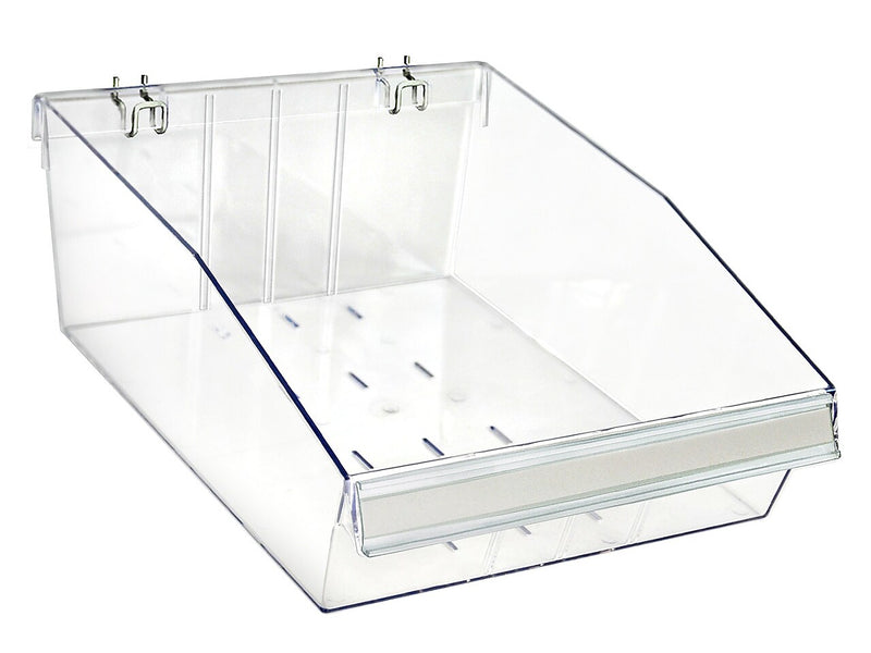 Azar 5.75" x 11.75" Pegboard 3-Compartment Large Deep Bin Tray, Clear, 2/Pack (556134-L-DIV-2PK)