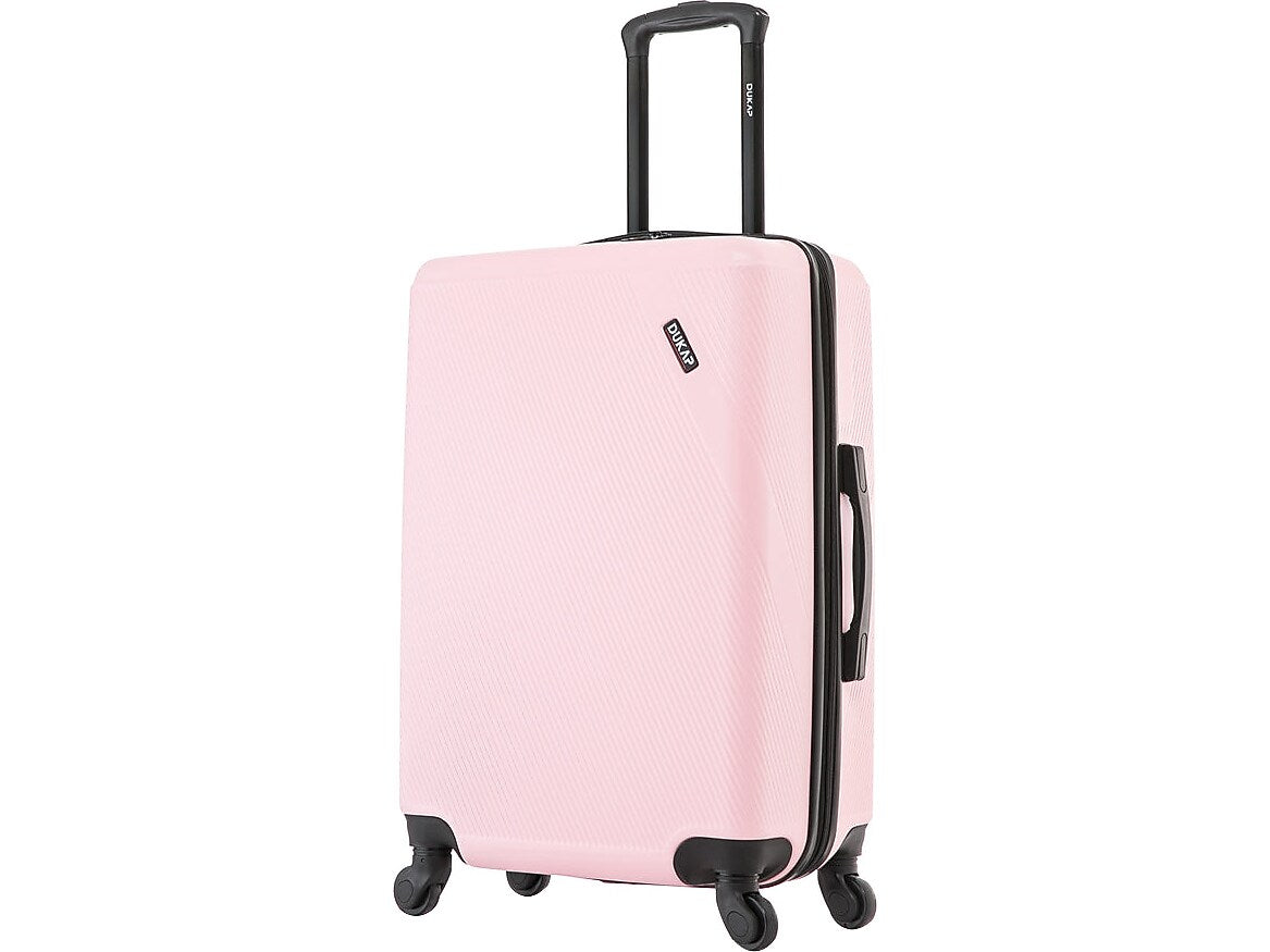 DUKAP Discovery 24" Hardside Suitcase, 4-Wheeled Spinner, TSA Checkpoint Friendly, Pink (DKDIS00M-PNK)
