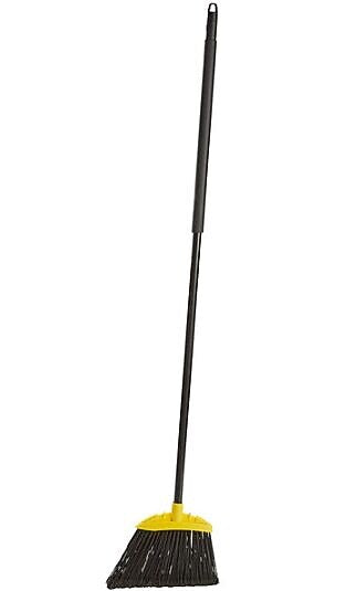 Rubbermaid 10" Jumbo Smooth Sweep Angled Broom with Black Flagged Bristles and 48" Handle , 6/CT (FG638906BLA)