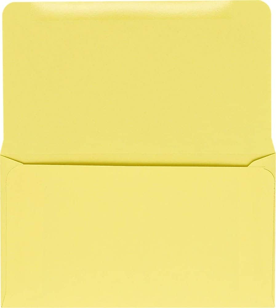 JAM Paper #6 1/4 Booklet Envelope 3 1/2" x 6", Pastel Canary, 50/Pack (R252-50)