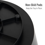 Mind Reader Plastic 4-Compartment Snack Carousel Organizer Snack Tray, Black (LAZSNACK-BLK)