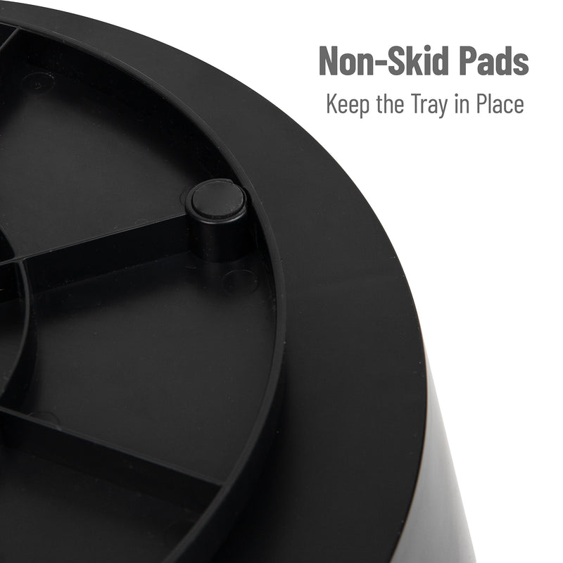 Mind Reader Plastic 4-Compartment Snack Carousel Organizer Snack Tray, Black (LAZSNACK-BLK)