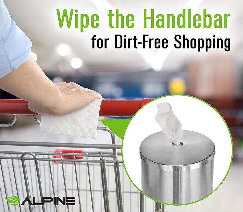 Alpine Industries Universal Floor Stand Wet Wipe Dispenser, Stainless Steel (ALP4777)
