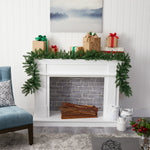Nearly Natural 9-ft Christmas Pine Artificial Garland with 50 Warm White LEDs Lights (W1100)