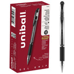 uni-ball Gel Grip Gel Pens, Medium Point, Black Ink, Dozen (65450)