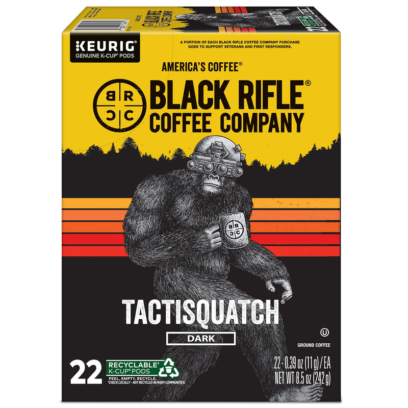 Black Rifle Coffee Company Tactisquatch Coffee Keurig® K-Cup® Pods, Dark Roast, 22/Box (5000384045)