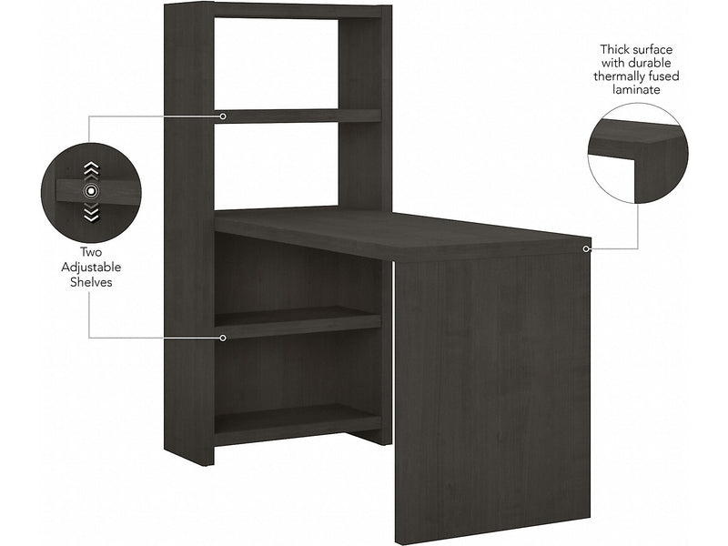 Bush Business Furniture Echo 56W Bookcase Desk, Charcoal Maple (KI60307-03)