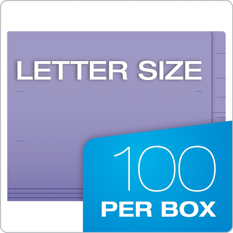 Pendaflex Recycled End Tab File Folder, Straight Cut, Letter Size, Purple, 100/Box (H110DPR)