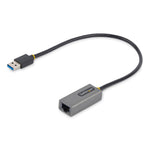StarTech USB to Ethernet Adptr, USB 3.0 to 10/100/1000 Gigabit Ethernet LAN Adapter, 1ft/30cm Attached Cable, USB to RJ45 Adptr