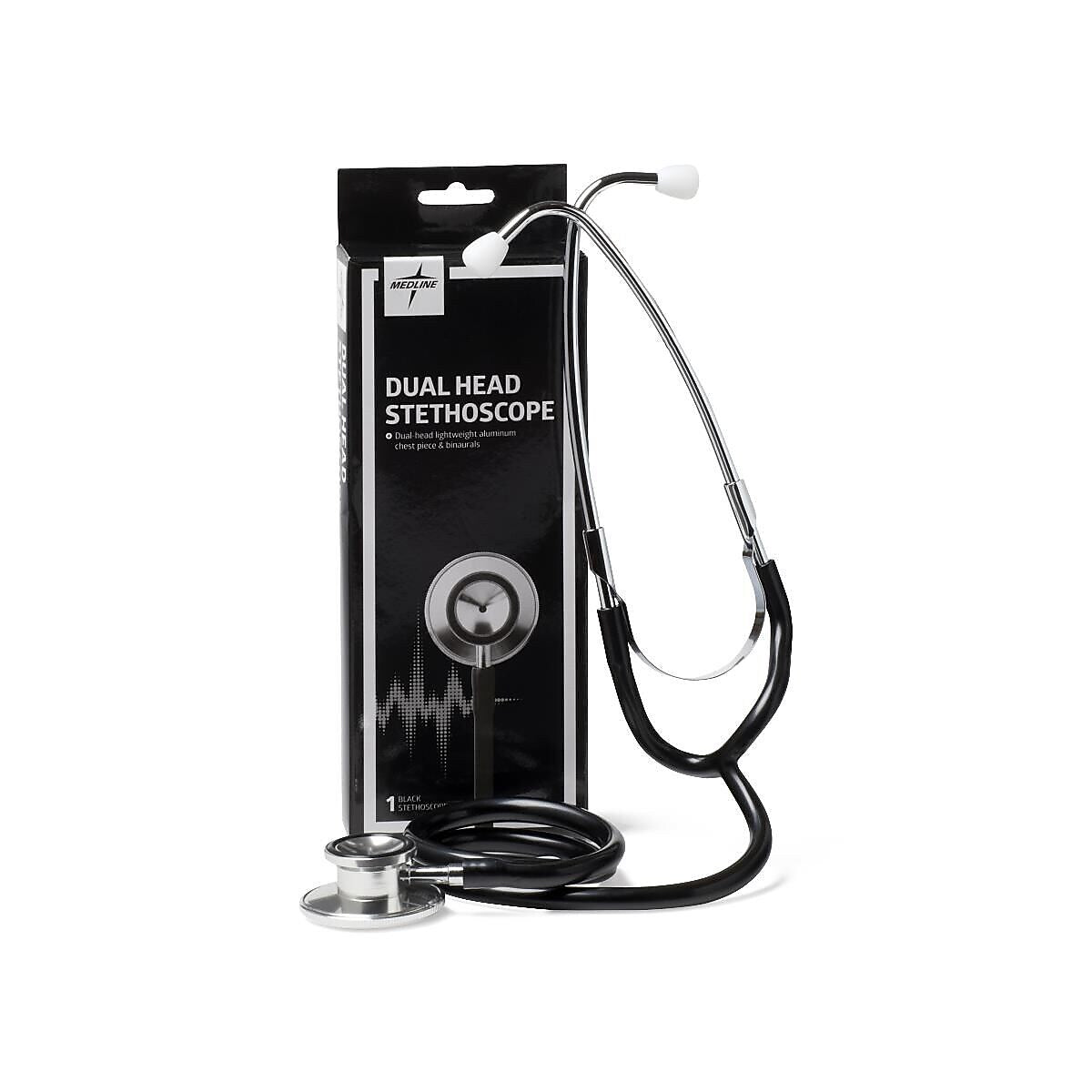 Medline Dual Head Stethoscope, Black (MDS926201)