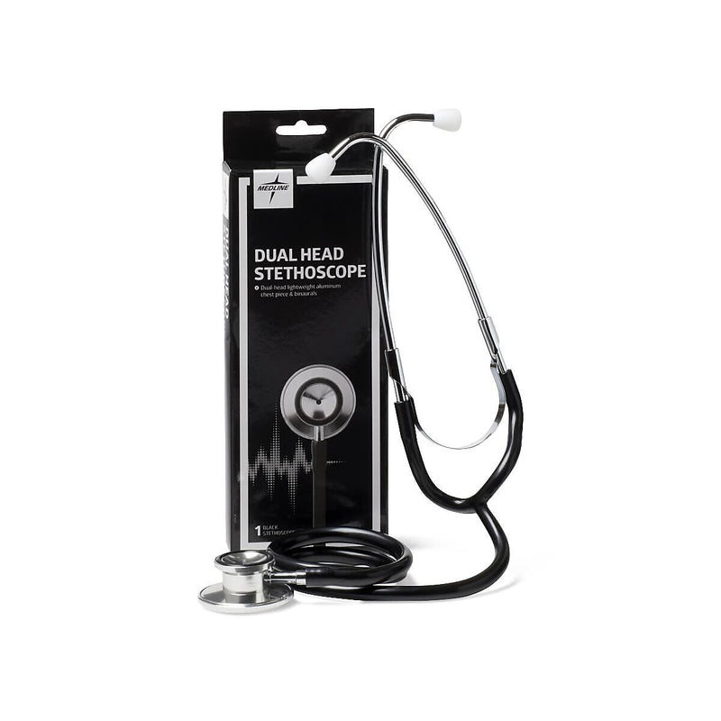 Medline Dual Head Stethoscope, Black (MDS926201)