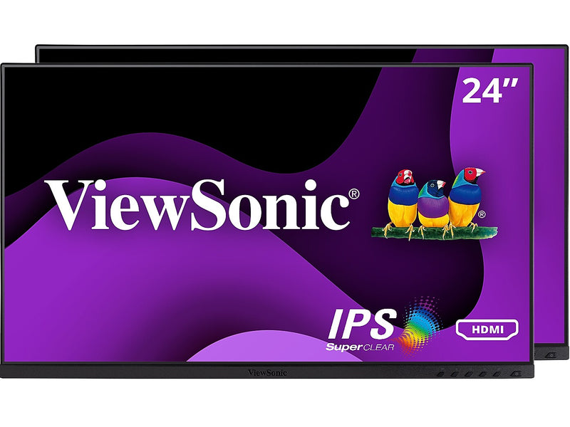 ViewSonic Dual Pack Head-Only 24" 60Hz LCD Monitor, Black (VG2448A-2_H2)