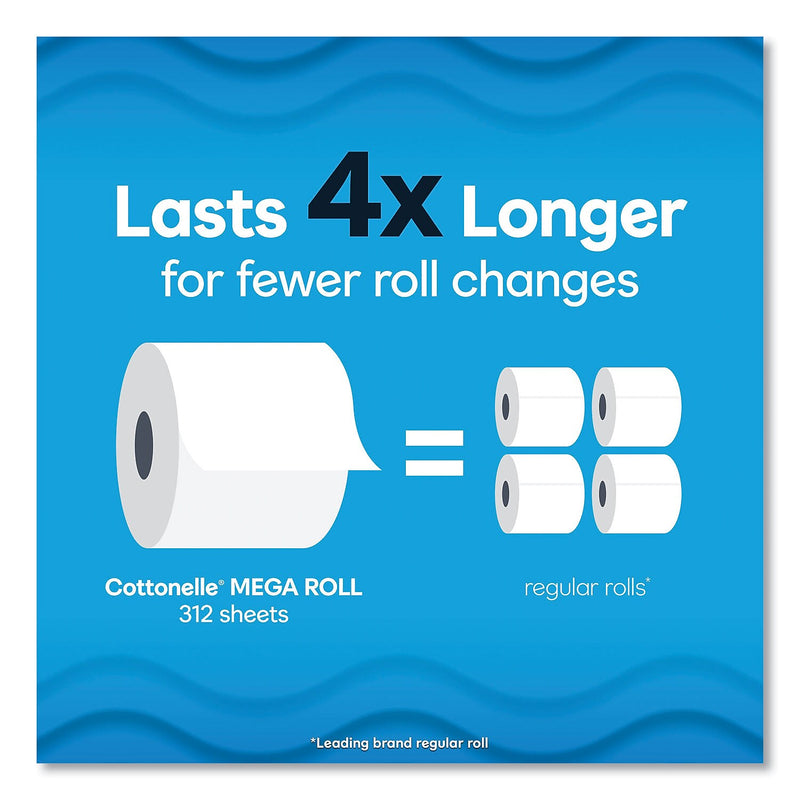 Cottonelle Ultra CleanCare Toilet Paper, 1-Ply, White, 284 Sheets/Roll, 36 Rolls/Carton (KCM55699)