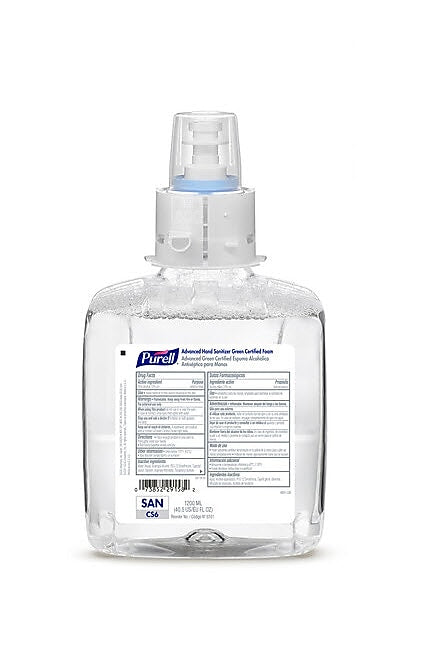 PURELL Advanced 70% Alcohol Foaming Hand Sanitizer Refill for CS6 Dispensers, 1200 mL, 2/Carton (6551-02)