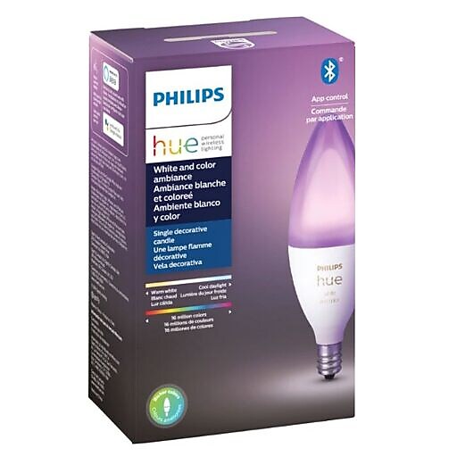Philips Hue E12 Bluetooth Smart LED Bulb  White and Color Ambiance (556968)