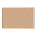 U Brands Cork Bulletin Board, 35 x 23, Tan Surface, Birch Wood Frame