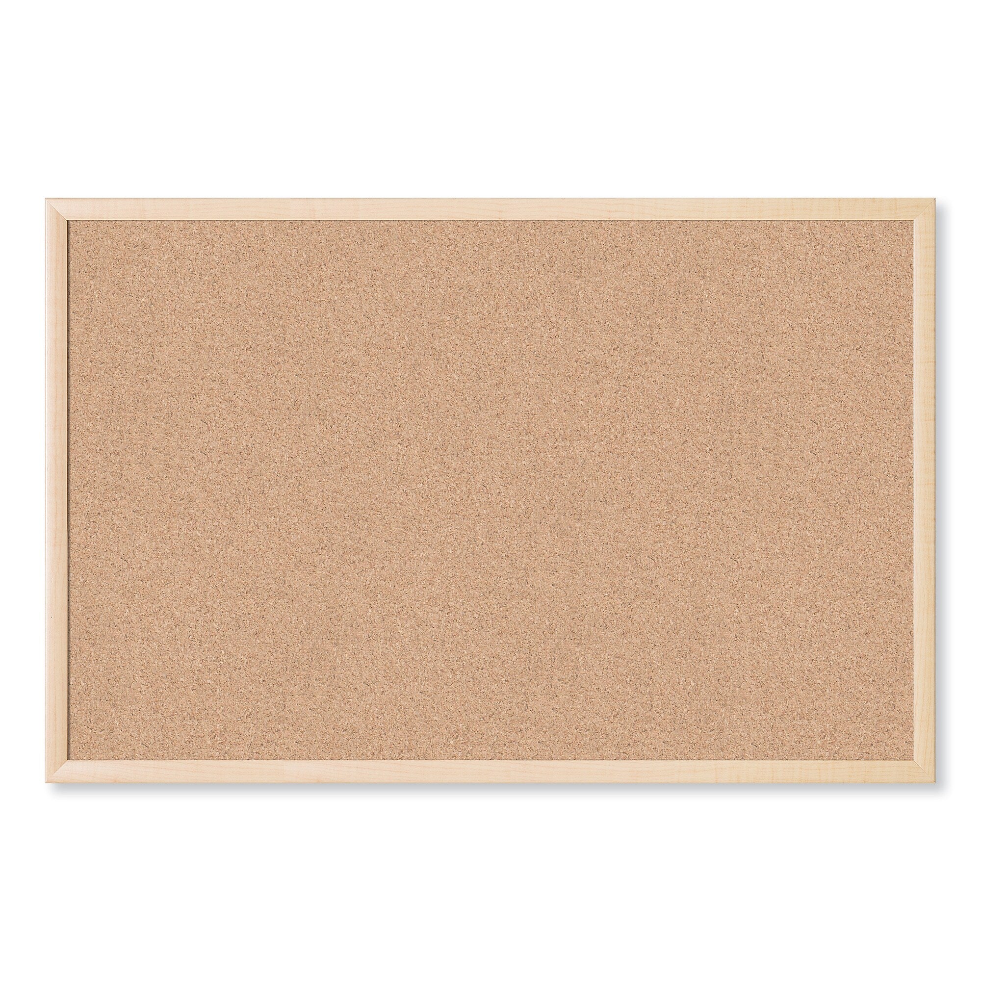 U Brands Cork Bulletin Board, 35 x 23, Tan Surface, Birch Wood Frame