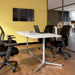 Bush Business Furniture 72"W x 36"D Boat Shaped Conference Table, White (99TBM72WHSVK)