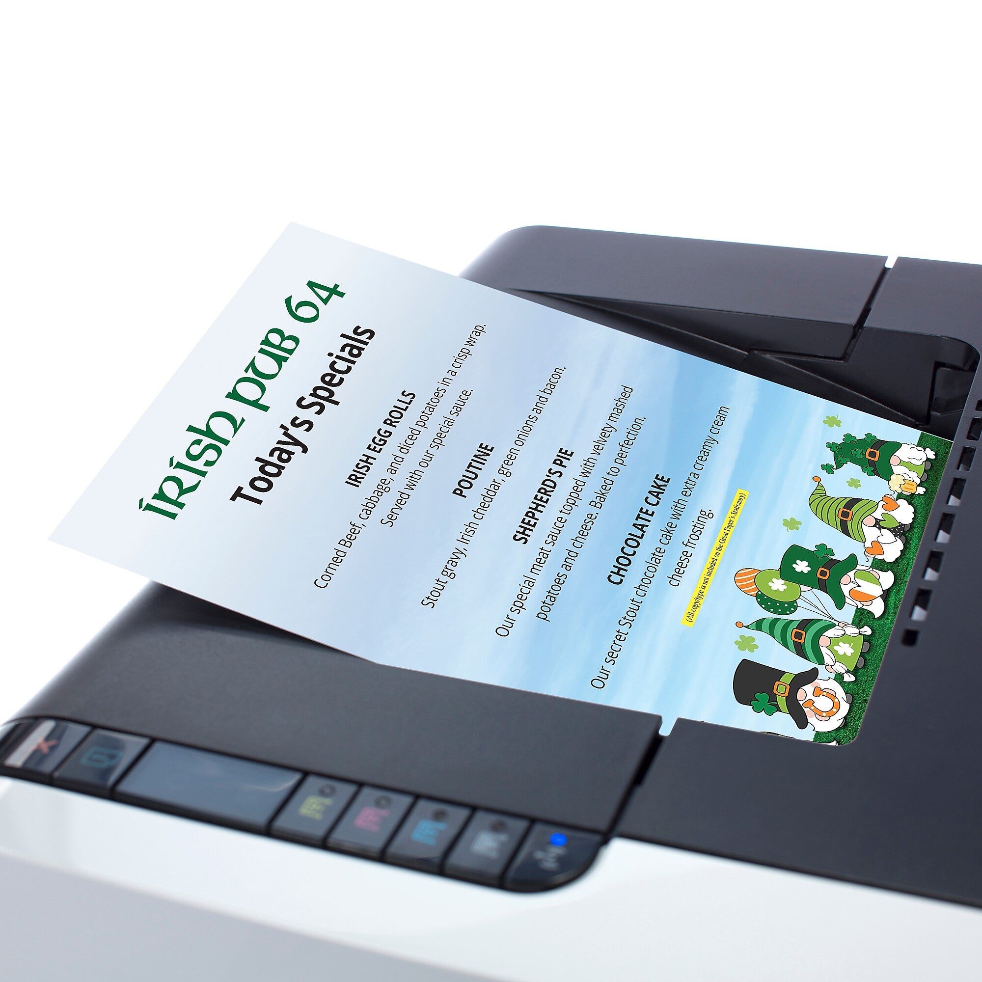 Great Papers Sky Party Irish Gnomes Everyday Letterhead, Multicolored, 50 Sheets/Pack (2025003)