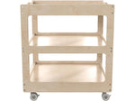 Flash Furniture Bright Beginnings Mobile 2-Section Storage Cart, 26.5"H x 23.5"W x 23.5"D, Brown (MK-ME14795-GG)