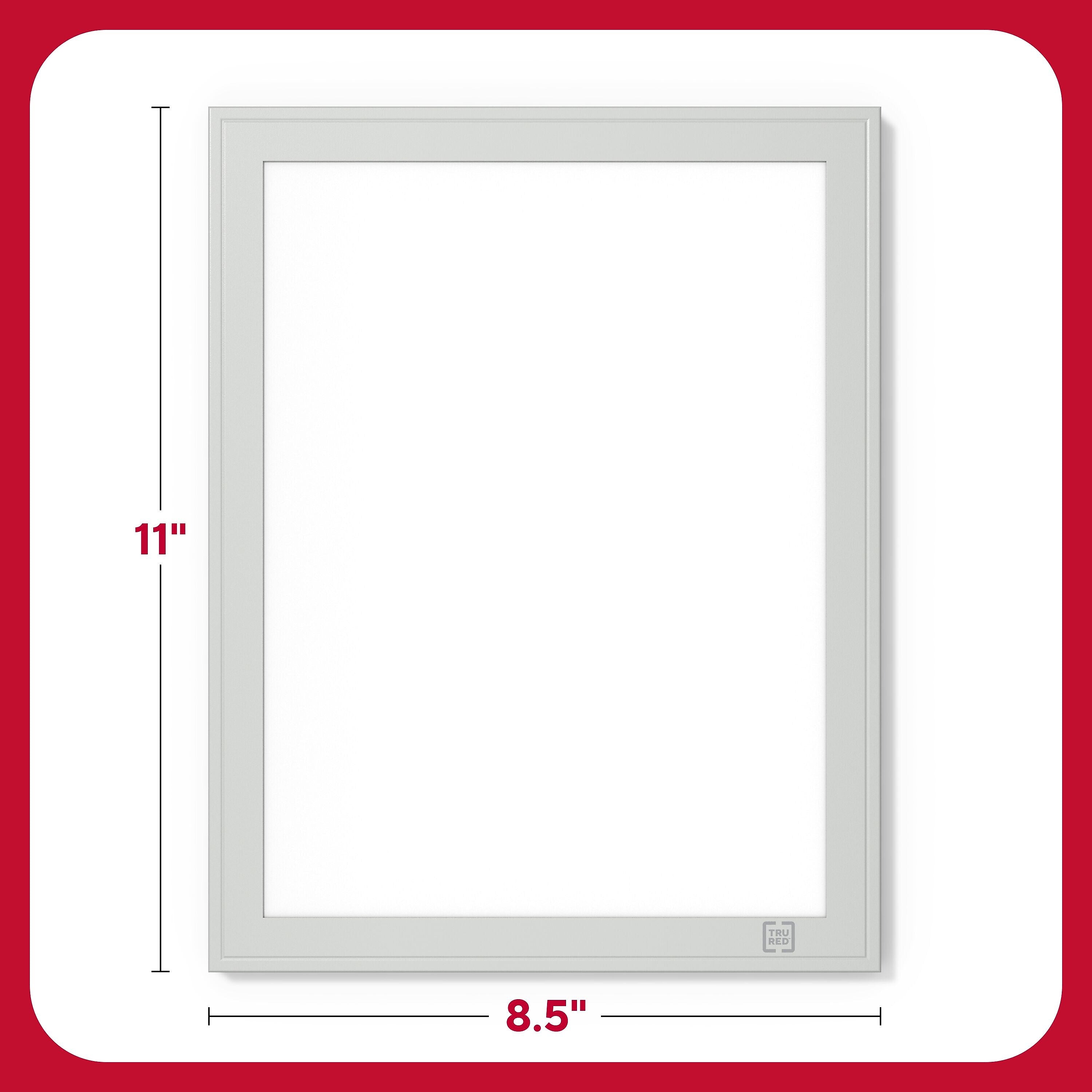 TRU RED Melamine Dry-Erase Whiteboard, Aluminum Frame, 8.5" x 11" (TR62580)