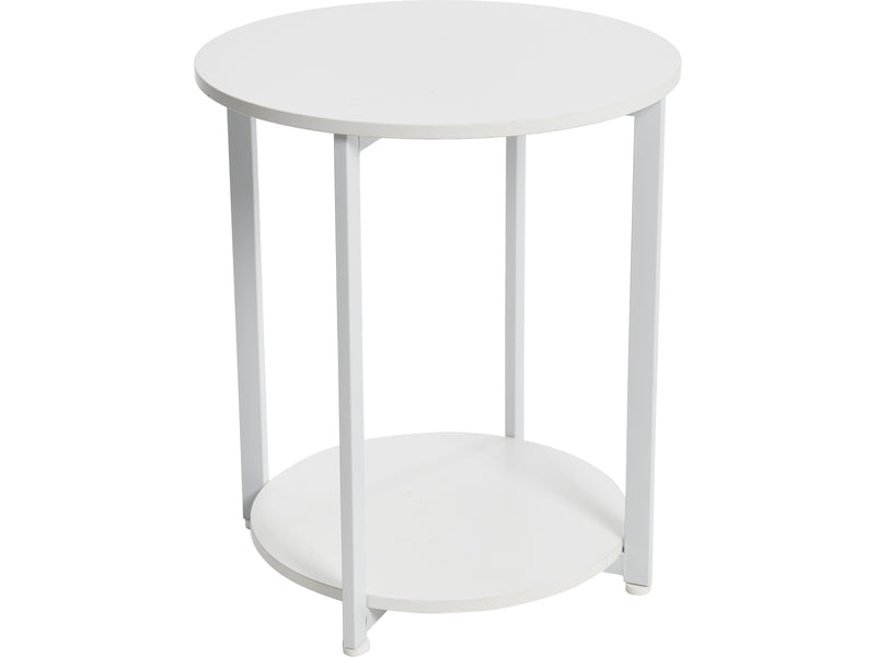 Household Essentials Jamestown 20"Dia. Laminate Round End Table, Scandinavian White/White (8200-1)