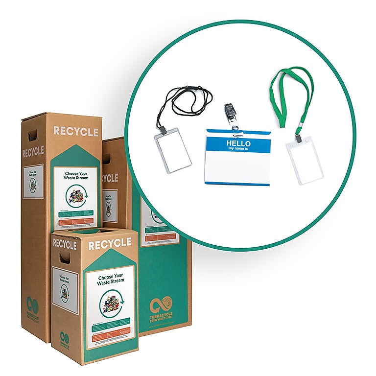 TerraCycle Cardboard Name Tags and Lanyards Zero Waste Box, 10.5 Gallon, Natural Kraft (CS153-S)