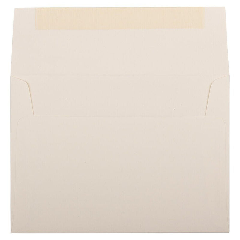 JAM Paper A7 Booklet Envelope 5 1/4" x 7 1/4", Natural White Linen, 100/Pack (82011d)