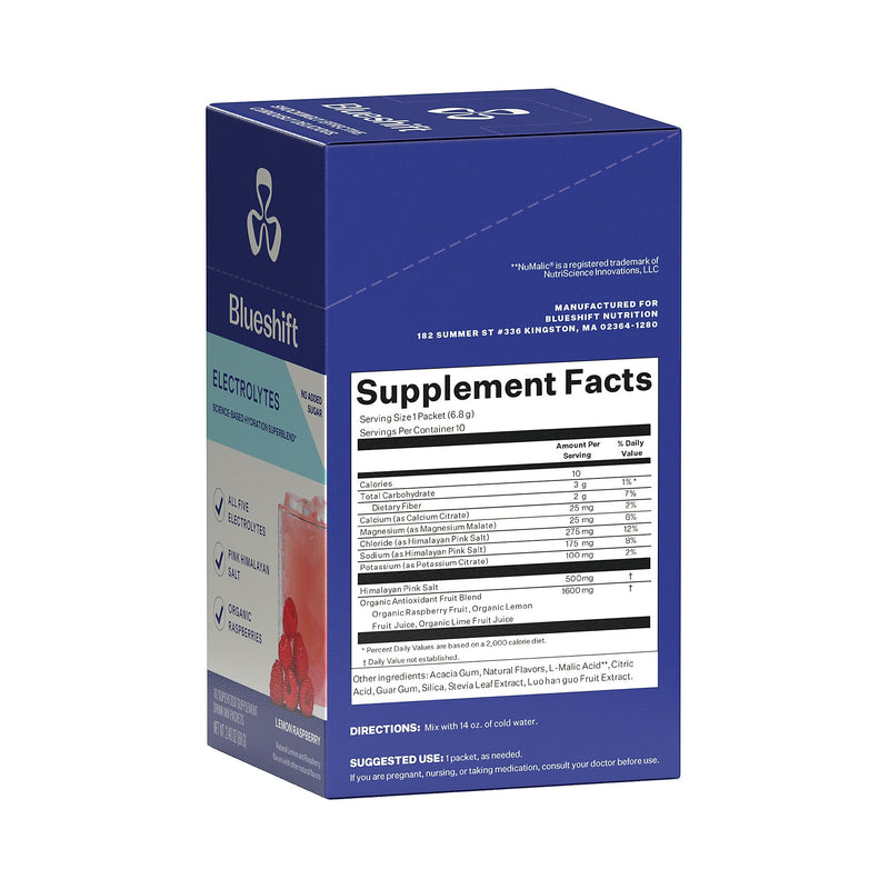 Blueshift Electrolyte Lemon Raspberry Powder Drink Mix, 10/Packets/Box, 2/Box (600-04165)