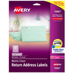 Avery Easy Peel Laser Return Address Labels, 1/2" x 1 3/4", Clear, 800 Labels/Pack (15667)