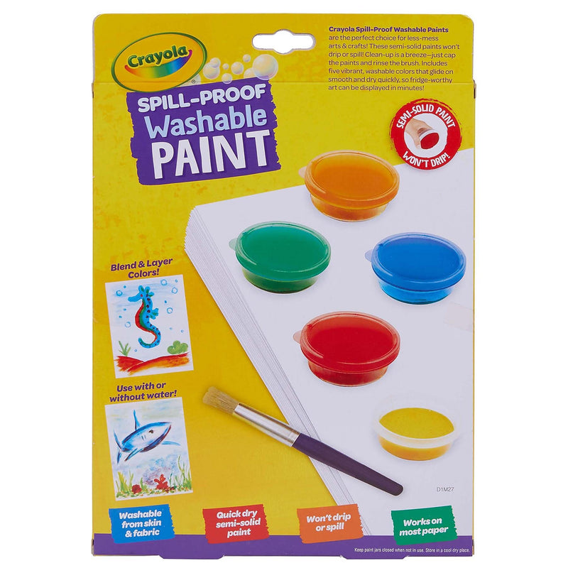 Crayola Spill-Proof Washable Paint Kit, Assorted Colors, 2 Kits/Bundle (BIN541092-2)