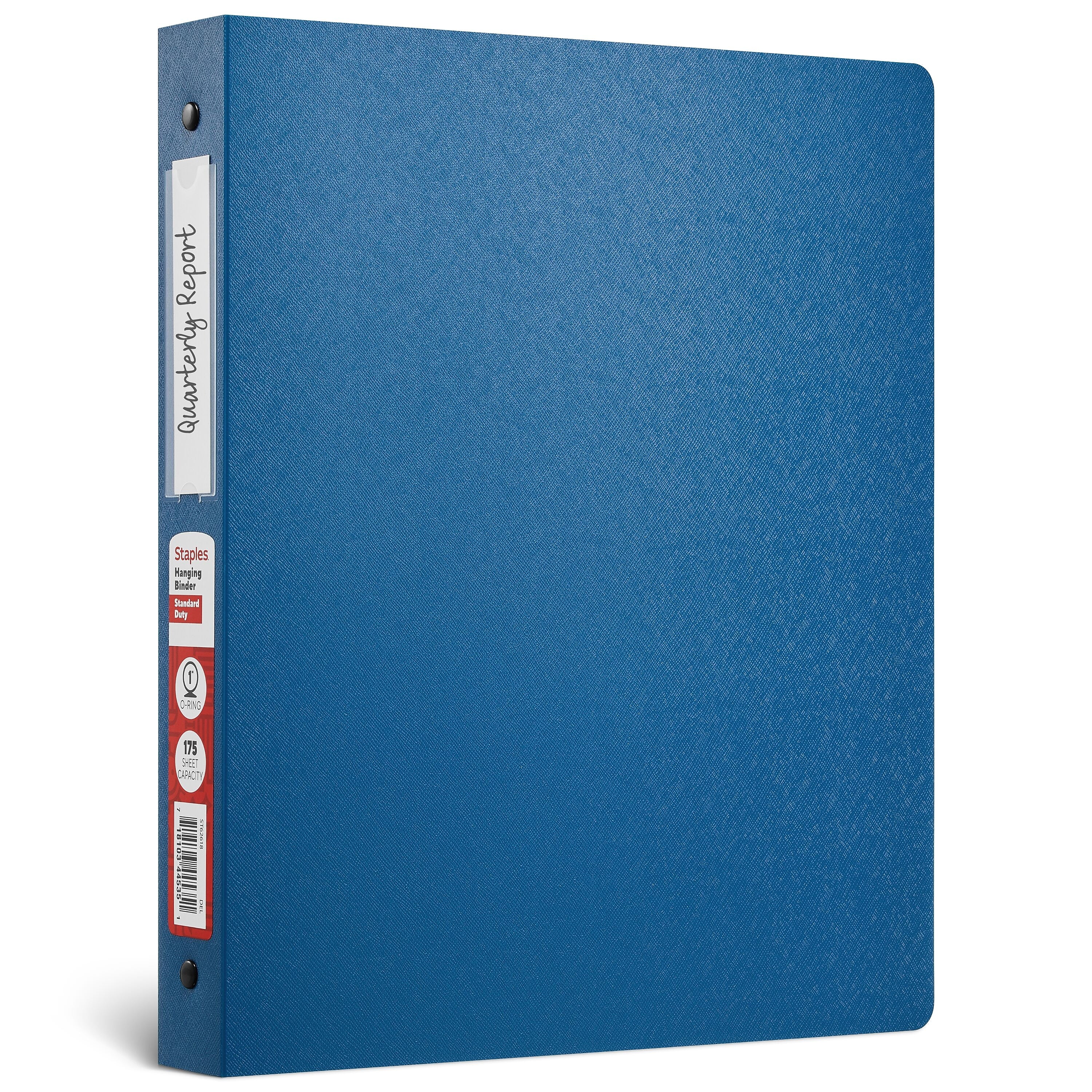Staples 1" 3-Ring Hanging Binder, Blue (ST62618)