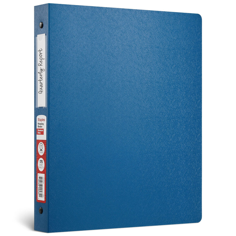 Staples 1" 3-Ring Hanging Binder, Blue (ST62618)