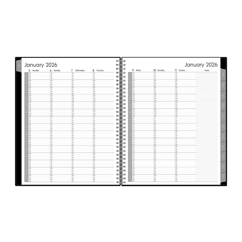 2026 Blue Sky Enterprise 8.5" x 11"  Weekly & Monthly Appointment Book, Plastic Cover, Black (111289-26)