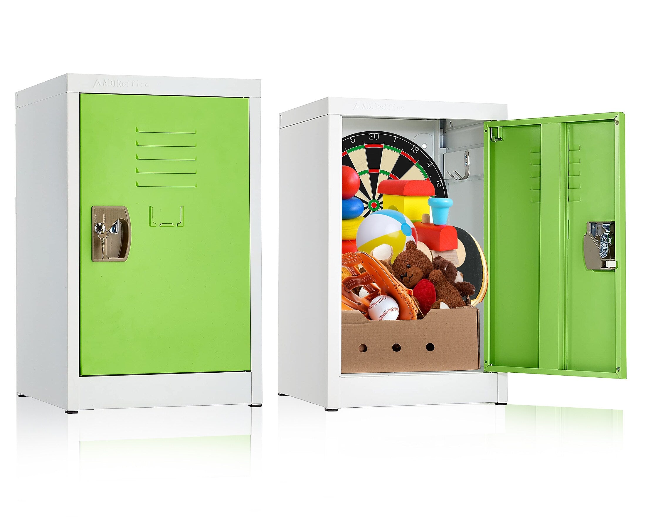 AdirOffice 24"H Single Tier Green Storage Locker (ADI629-02-GRN-DL)