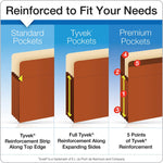 Pendaflex Reinforced File Pocket, 3 1/2" Expansion, Letter Size, Redrope (95343)