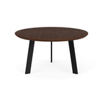 Lesro Waterfall 24"Dia. Laminate Round Nesting End Table, Riftwood Walnut/Black (WF0524.SBK.TRW)