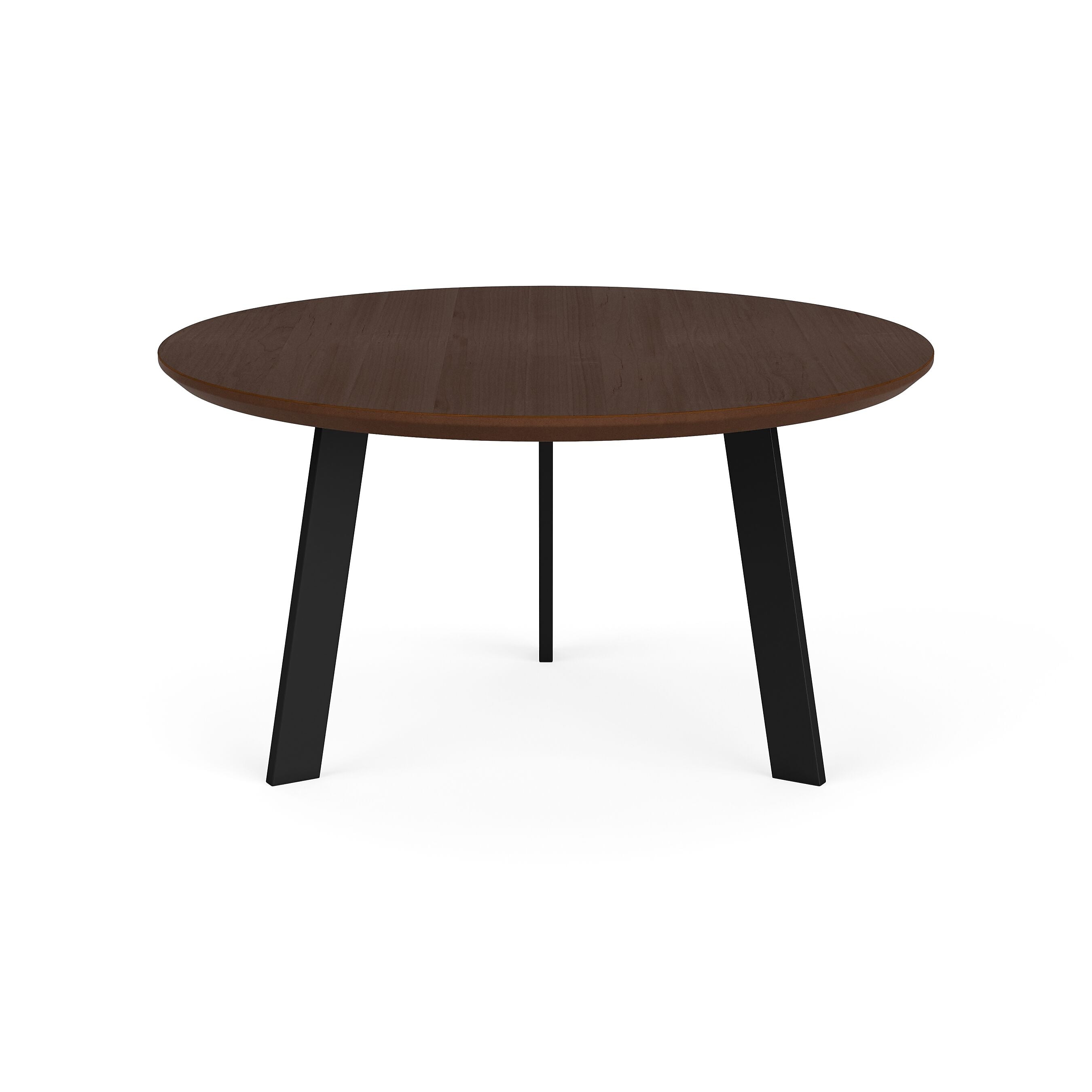 Lesro Waterfall 24"Dia. Laminate Round Nesting End Table, Riftwood Walnut/Black (WF0524.SBK.TRW)