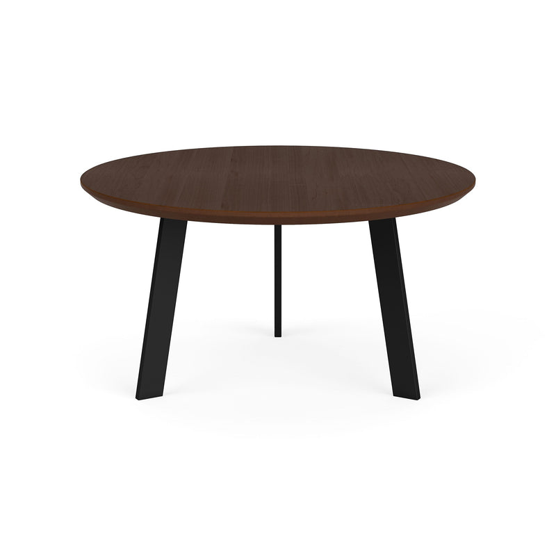 Lesro Waterfall 24"Dia. Laminate Round Nesting End Table, Riftwood Walnut/Black (WF0524.SBK.TRW)