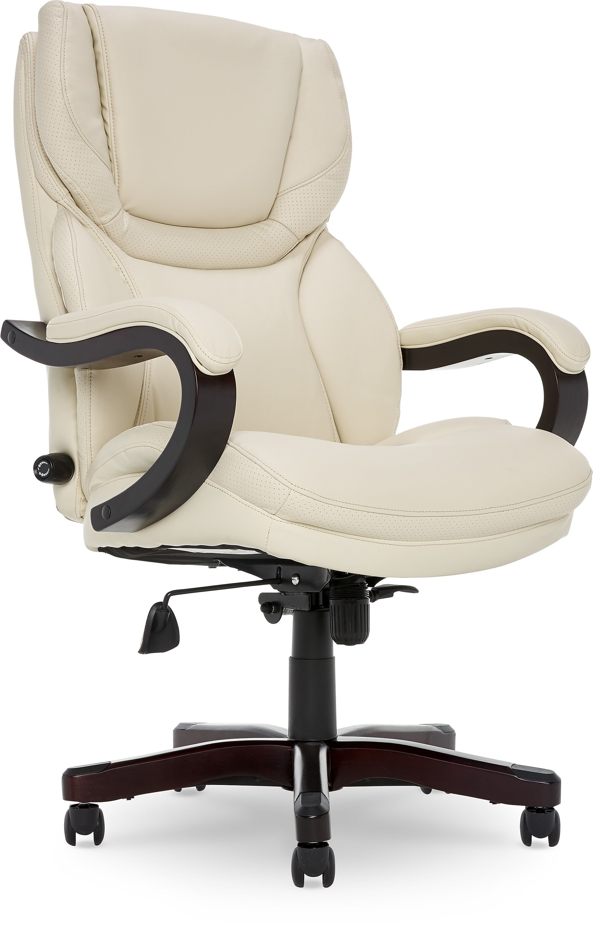 Serta Big and Tall Ergonomic Bonded Leather Swivel Executive Chair, Ivory (43506B)