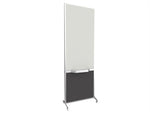 Versare ShieldWrite Level 3 Double Sided Magnetic Painted Steel Mobile Whiteboard Easel, 2' x 6', Charcoal Gray (1100005)