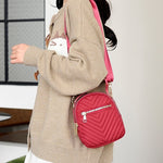 Nicci Polyester Cross-Body Quilted Bag, Red (CB3240510C-RED)