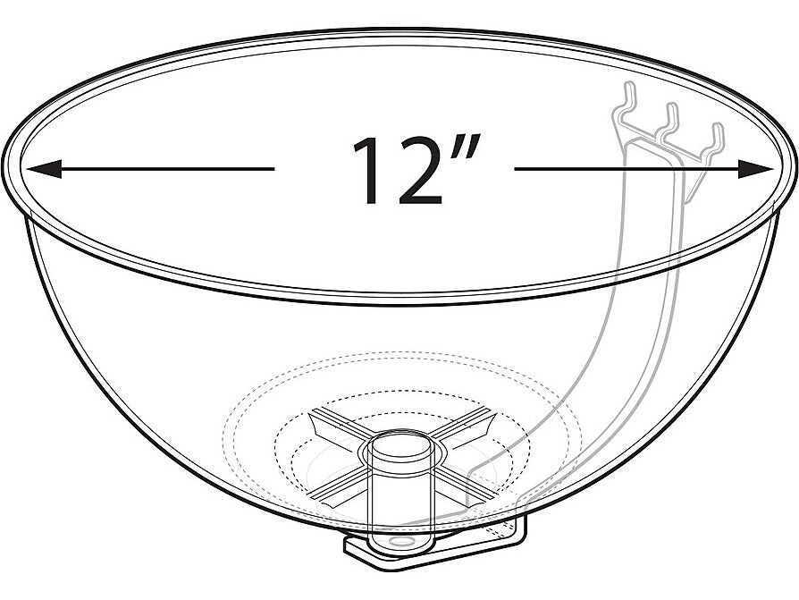 Azar 6" x 12" Pegboard Bowl Display, Clear/Silver, Each (729912)