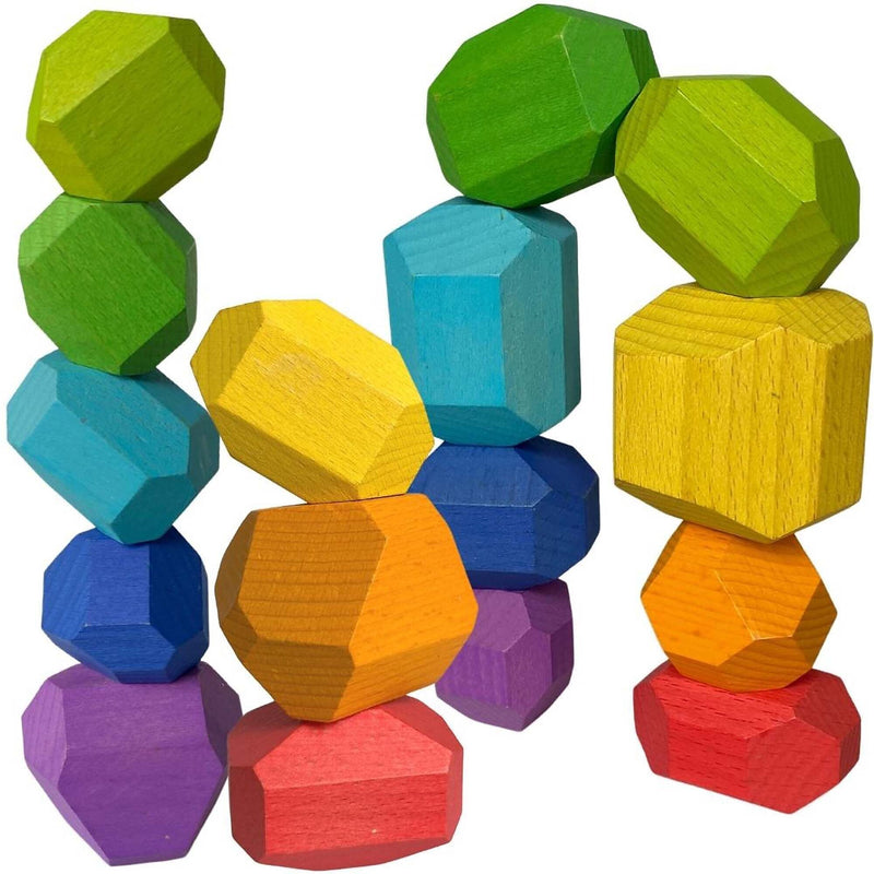 Extasticks Stackalino Wooden XL Balancing Stacking Rocks, 17/Pack (EXAE3309)