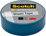 Scotch® Expressions Washi Tape, 0.59" x 10.91 yds., Blue (C314-BLU)
