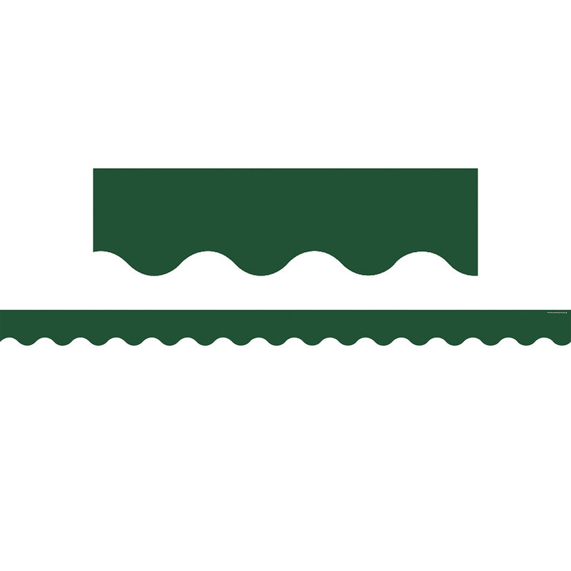 Teacher Created Resources Border Trim, 2.19" x 2.92', Pine Green Scalloped, 12/Pack, 6 Packs/Bundle (TCR9239-6)
