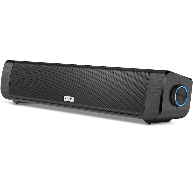Delton SB200 20-Watt Wired/Wireless Soundbar Computer Speaker, Black (DSB200)